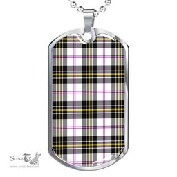 Scottish MacPherson Dress Modern Clan Tartan Dog Tag Necklace - Classic Scottish Plaid Tartan Plaid