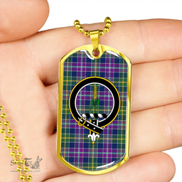 ScottishPlaid Yule Modern Clan Tartan Dog Tag Necklace - Crest Classic Scottish Plaid Tartan Plaid