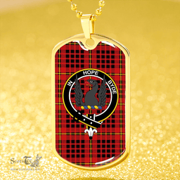 ScottishPlaid MacIan Modern Clan Tartan Dog Tag Necklace - Crest Classic Scottish Plaid Tartan Plaid