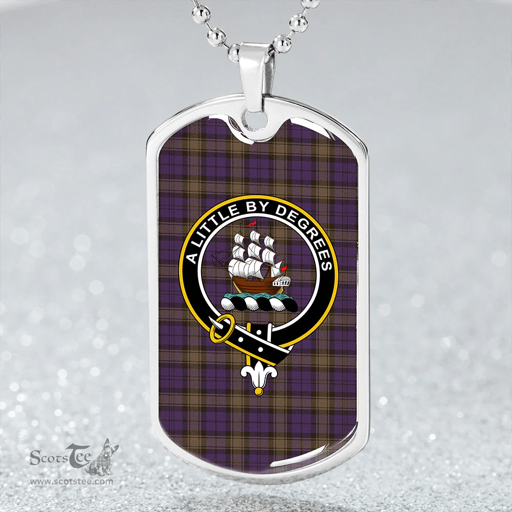 ScottishPlaid MacWilliam 2014 (Williamson 2014) Weathered Clan Tartan Dog Tag Necklace - Crest Classic Scottish Plaid Tartan Plaid