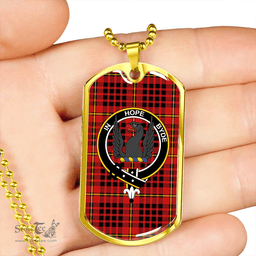 ScottishPlaid MacIan Modern Clan Tartan Dog Tag Necklace - Crest Classic Scottish Plaid Tartan Plaid