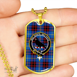 ScottishPlaid Rutherford Modern Clan Tartan Dog Tag Necklace - Crest Classic Scottish Plaid Tartan Plaid