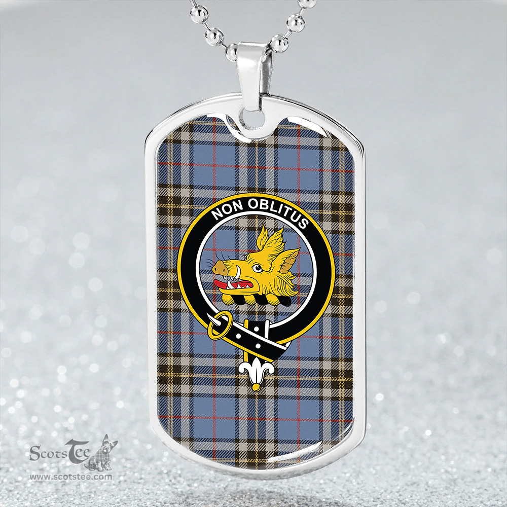 ScottishPlaid MacTavish Dress Weathered Clan Tartan Dog Tag Necklace - Crest Classic Scottish Plaid Tartan Plaid