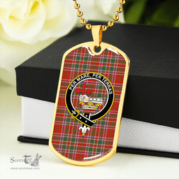 ScottishPlaid MacDonald of Lochmaddy (Donald of Loch Mhaddy) Anceint Clan Tartan Dog Tag Necklace - Crest Classic Scottish Plaid Tartan Plaid