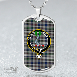 ScottishPlaid MacKinlay Dress Modern Clan Tartan Dog Tag Necklace - Crest Classic Scottish Plaid Tartan Plaid