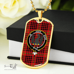 ScottishPlaid MacIan Modern Clan Tartan Dog Tag Necklace - Crest Classic Scottish Plaid Tartan Plaid