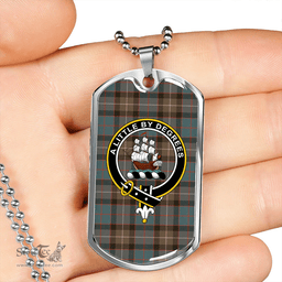 ScottishPlaid MacWilliam (Williamson) Weathered Clan Tartan Dog Tag Necklace - Crest Classic Scottish Plaid Tartan Plaid
