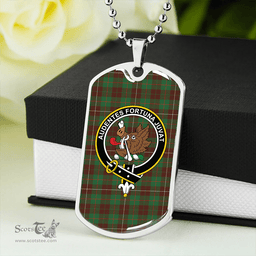 ScottishPlaid MacKinnon Hunting Modern Clan Tartan Dog Tag Necklace - Crest Classic Scottish Plaid Tartan Plaid