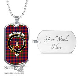 Scottish MacIntyre Clan Tartan Dog Tag Necklace - Crest Classic Scottish Plaid Tartan Plaid
