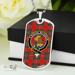 ScottishPlaid MacGregor (Gregor) Modern Clan Tartan Dog Tag Necklace - Crest Classic Scottish Plaid Tartan Plaid