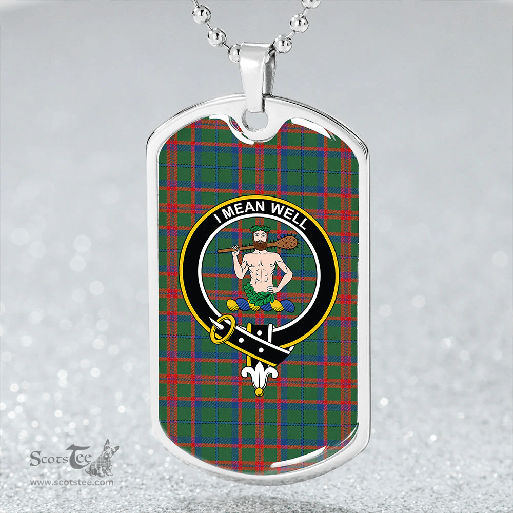ScottishPlaid Shaw of Tordarroch Hunting Modern Clan Tartan Dog Tag Necklace - Crest Classic Scottish Plaid Tartan Plaid