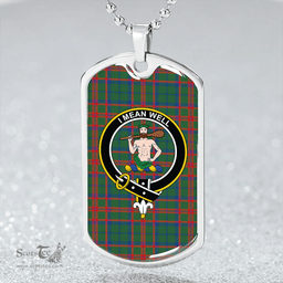 ScottishPlaid Shaw of Tordarroch Hunting Modern Clan Tartan Dog Tag Necklace - Crest Classic Scottish Plaid Tartan Plaid