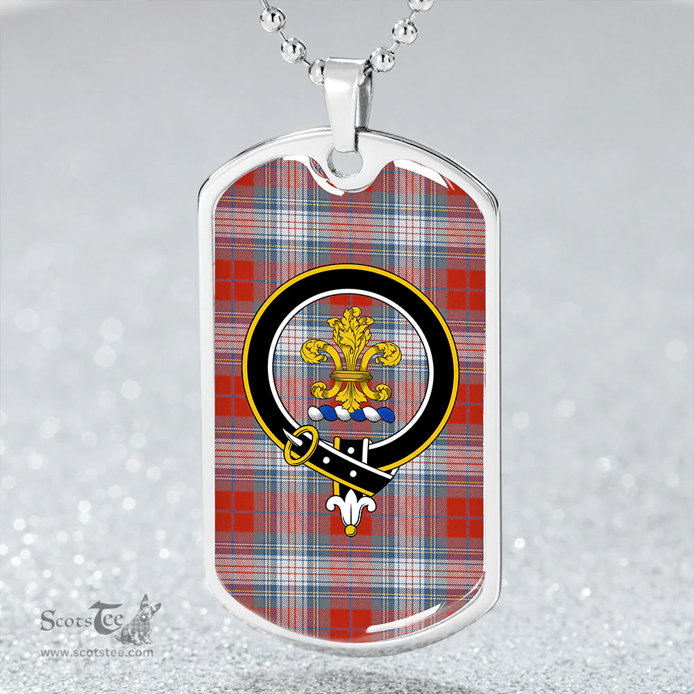 ScottishPlaid Warden Ancient Clan Tartan Dog Tag Necklace - Crest Classic Scottish Plaid Tartan Plaid