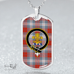 ScottishPlaid Warden Ancient Clan Tartan Dog Tag Necklace - Crest Classic Scottish Plaid Tartan Plaid