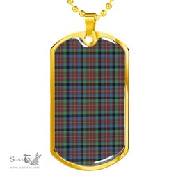 Scottish MacDuff Hunting Ancient Clan Tartan Dog Tag Necklace - Classic Scottish Plaid Tartan Plaid