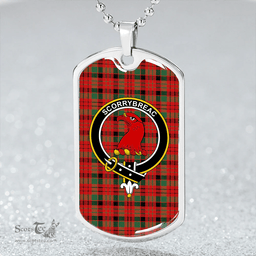 ScottishPlaid MacNicol Ancient Clan Tartan Dog Tag Necklace - Crest Classic Scottish Plaid Tartan Plaid