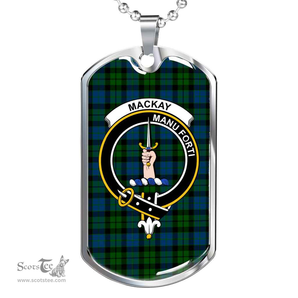 Scottish MacKay Clan Tartan Dog Tag Necklace - Crest Classic Scottish Plaid Tartan Plaid