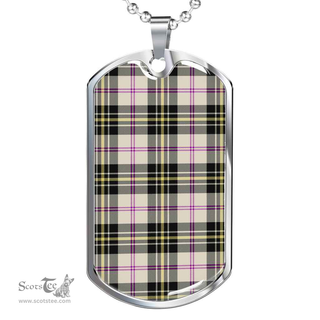 Scottish MacPherson Dress Ancient Clan Tartan Dog Tag Necklace - Classic Scottish Plaid Tartan Plaid