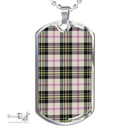 Scottish MacPherson Dress Ancient Clan Tartan Dog Tag Necklace - Classic Scottish Plaid Tartan Plaid
