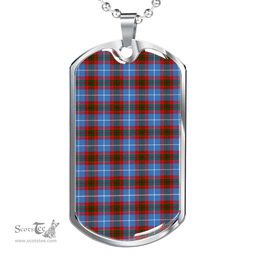 Scottish Edinburgh District Clan Tartan Dog Tag Necklace - Classic Scottish Plaid Tartan Plaid