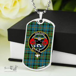 ScottishPlaid MacLeod of Harris (MacLeod Hunting) Ancient Clan Tartan Dog Tag Necklace - Crest Classic Scottish Plaid Tartan Plaid