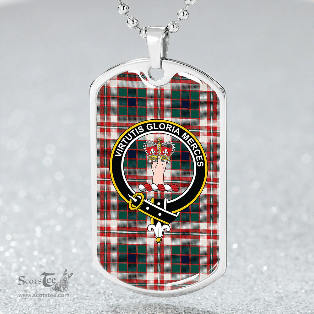 ScottishPlaid Robertson Dress Modern Clan Tartan Dog Tag Necklace - Crest Classic Scottish Plaid Tartan Plaid