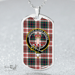 ScottishPlaid Robertson Dress Modern Clan Tartan Dog Tag Necklace - Crest Classic Scottish Plaid Tartan Plaid