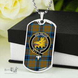 ScottishPlaid MacTavish Hunting Ancient Clan Tartan Dog Tag Necklace - Crest Classic Scottish Plaid Tartan Plaid