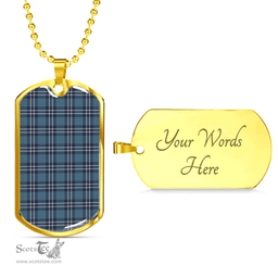Scottish Earl of St Andrews Clan Tartan Dog Tag Necklace - Classic Scottish Plaid Tartan Plaid