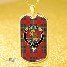 ScottishPlaid MacGregor (Gregor) Modern Clan Tartan Dog Tag Necklace - Crest Classic Scottish Plaid Tartan Plaid