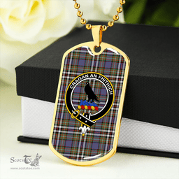 ScottishPlaid MacDonell of Glengarry Dress Weathered Clan Tartan Dog Tag Necklace - Crest Classic Scottish Plaid Tartan Plaid