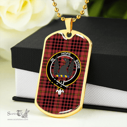 ScottishPlaid MacIan Ancient Clan Tartan Dog Tag Necklace - Crest Classic Scottish Plaid Tartan Plaid