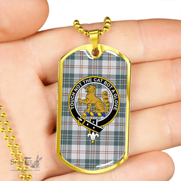 ScottishPlaid MacPherson Dress Green Clan Tartan Dog Tag Necklace - Crest Classic Scottish Plaid Tartan Plaid