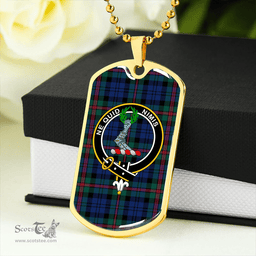 ScottishPlaid MacKinlay Modern Clan Tartan Dog Tag Necklace - Crest Classic Scottish Plaid Tartan Plaid