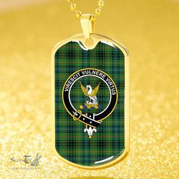 ScottishPlaid Stewart Hunting Ancient Clan Tartan Dog Tag Necklace - Crest Classic Scottish Plaid Tartan Plaid