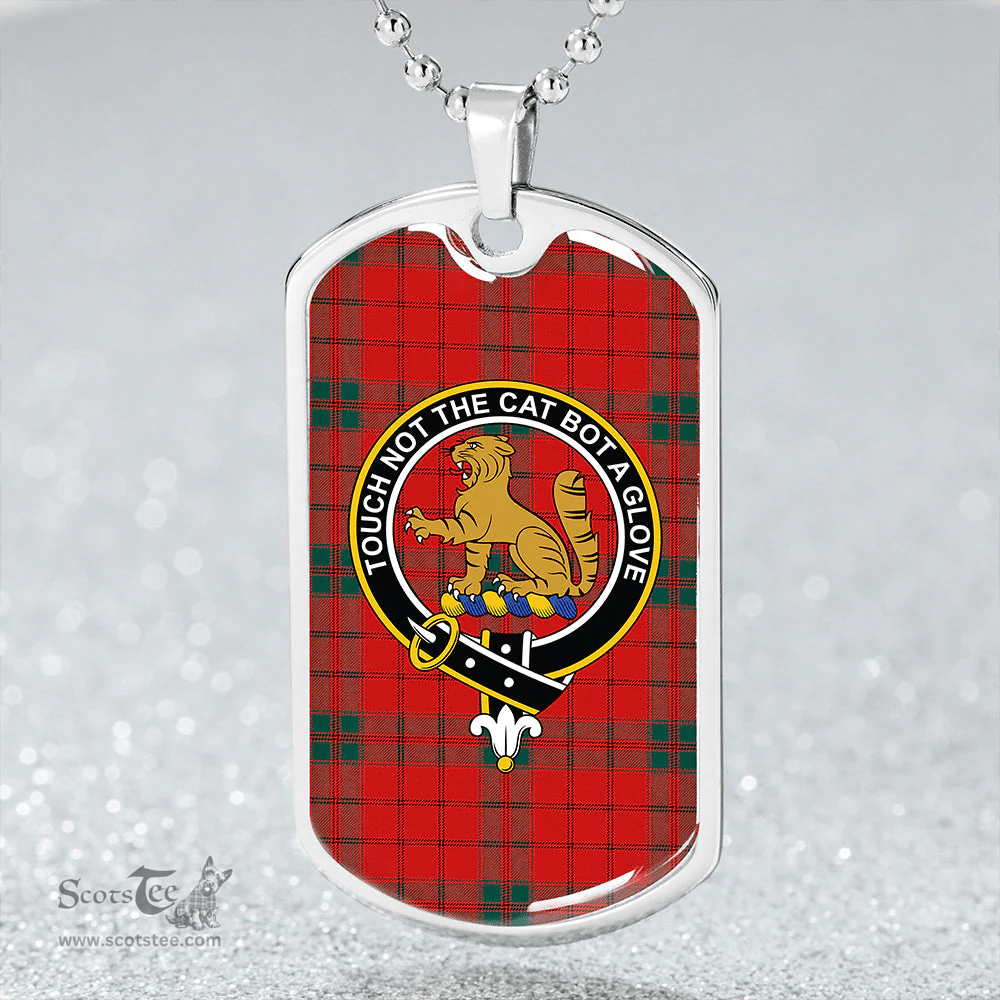 ScottishPlaid MacPherson Grant Modern Clan Tartan Dog Tag Necklace - Crest Classic Scottish Plaid Tartan Plaid