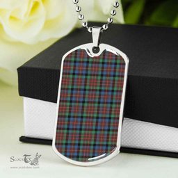 Scottish MacDuff Hunting Ancient Clan Tartan Dog Tag Necklace - Classic Scottish Plaid Tartan Plaid