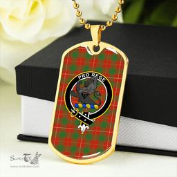 ScottishPlaid MacFie (MacPhee) Ancient Clan Tartan Dog Tag Necklace - Crest Classic Scottish Plaid Tartan Plaid