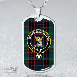 ScottishPlaid Stewart Old Modern Clan Tartan Dog Tag Necklace - Crest Classic Scottish Plaid Tartan Plaid