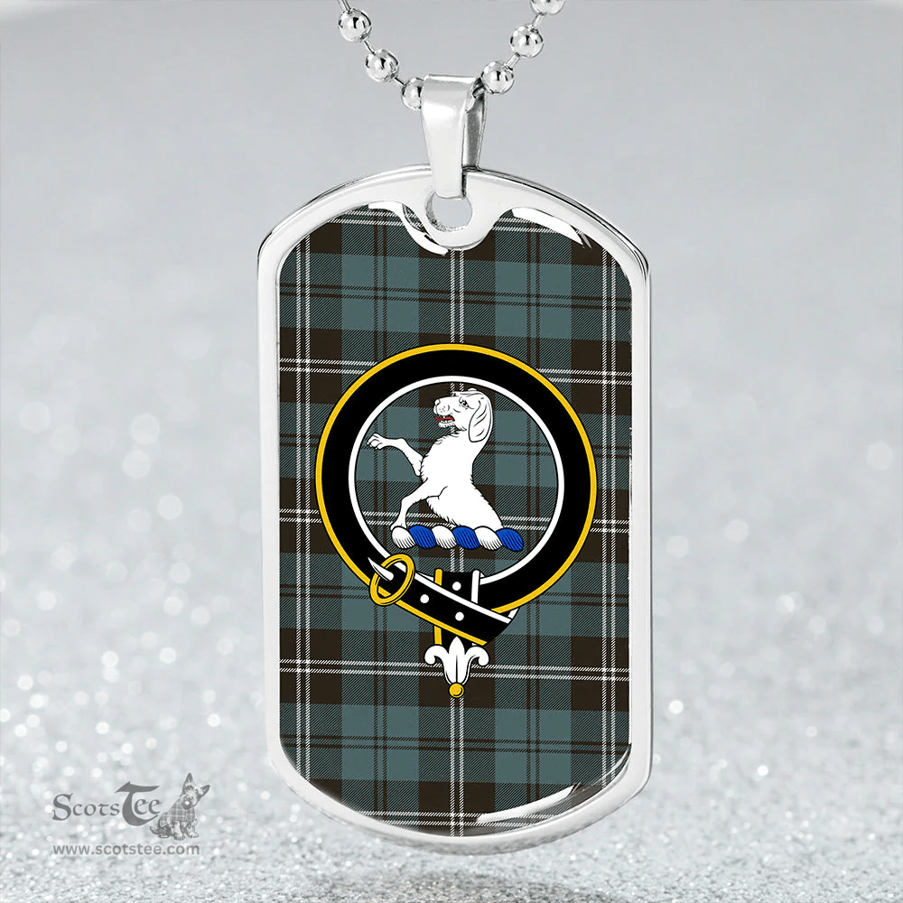 ScottishPlaid Swan Weathered Clan Tartan Dog Tag Necklace - Crest Classic Scottish Plaid Tartan Plaid