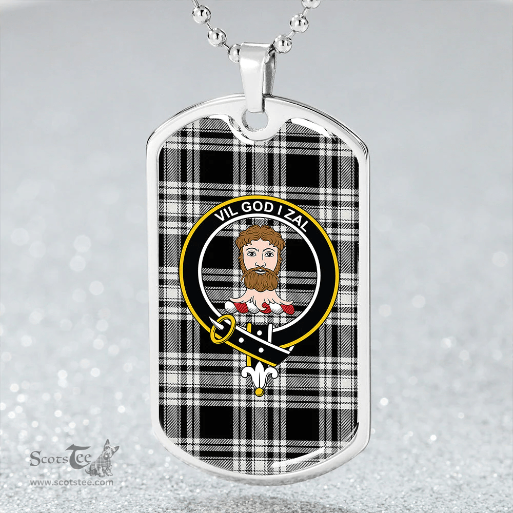 ScottishPlaid Menzies 1938 Modern Clan Tartan Dog Tag Necklace - Crest Classic Scottish Plaid Tartan Plaid