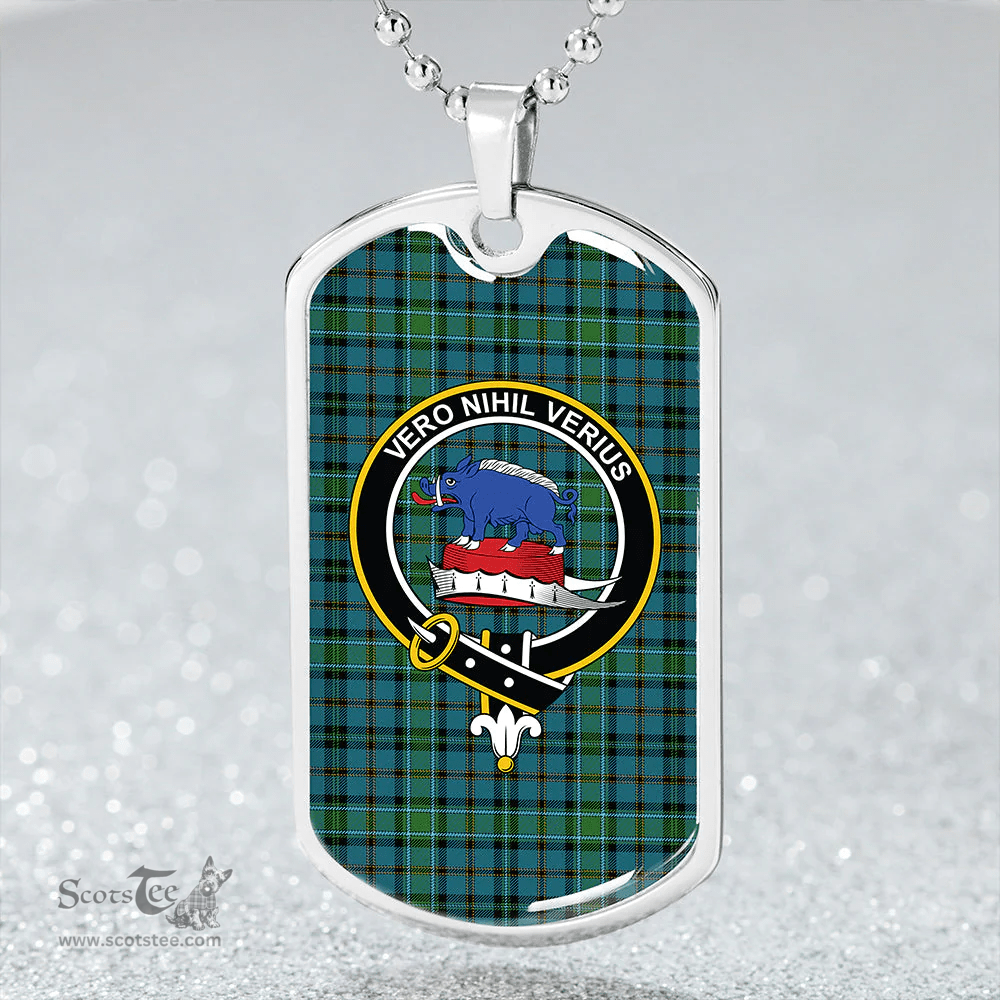 ScottishPlaid Weir Ancient Clan Tartan Dog Tag Necklace - Crest Classic Scottish Plaid Tartan Plaid