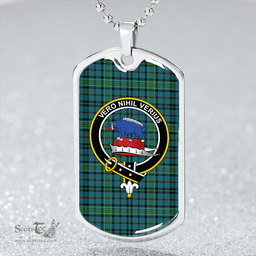 ScottishPlaid Weir Ancient Clan Tartan Dog Tag Necklace - Crest Classic Scottish Plaid Tartan Plaid