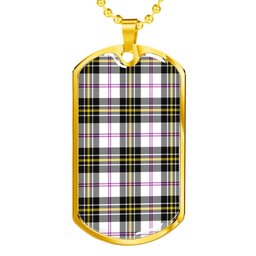 Scottish MacPherson Dress Modern Clan Tartan Dog Tag Necklace - Classic Scottish Plaid Tartan Plaid