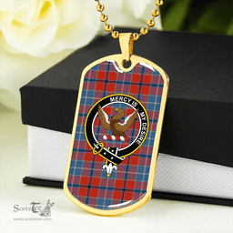 ScottishPlaid Wishart Dress Ancient Clan Tartan Dog Tag Necklace - Crest Classic Scottish Plaid Tartan Plaid