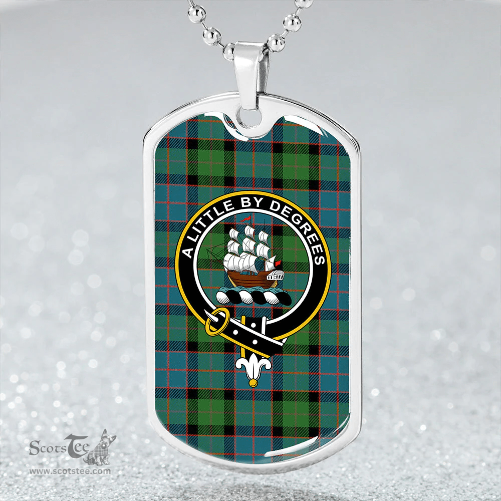 ScottishPlaid MacWilliam (Williamson) Ancient Clan Tartan Dog Tag Necklace - Crest Classic Scottish Plaid Tartan Plaid