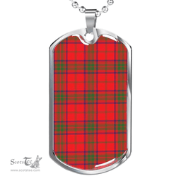Scottish Ross Modern Clan Tartan Dog Tag Necklace - Classic Scottish Plaid Tartan Plaid