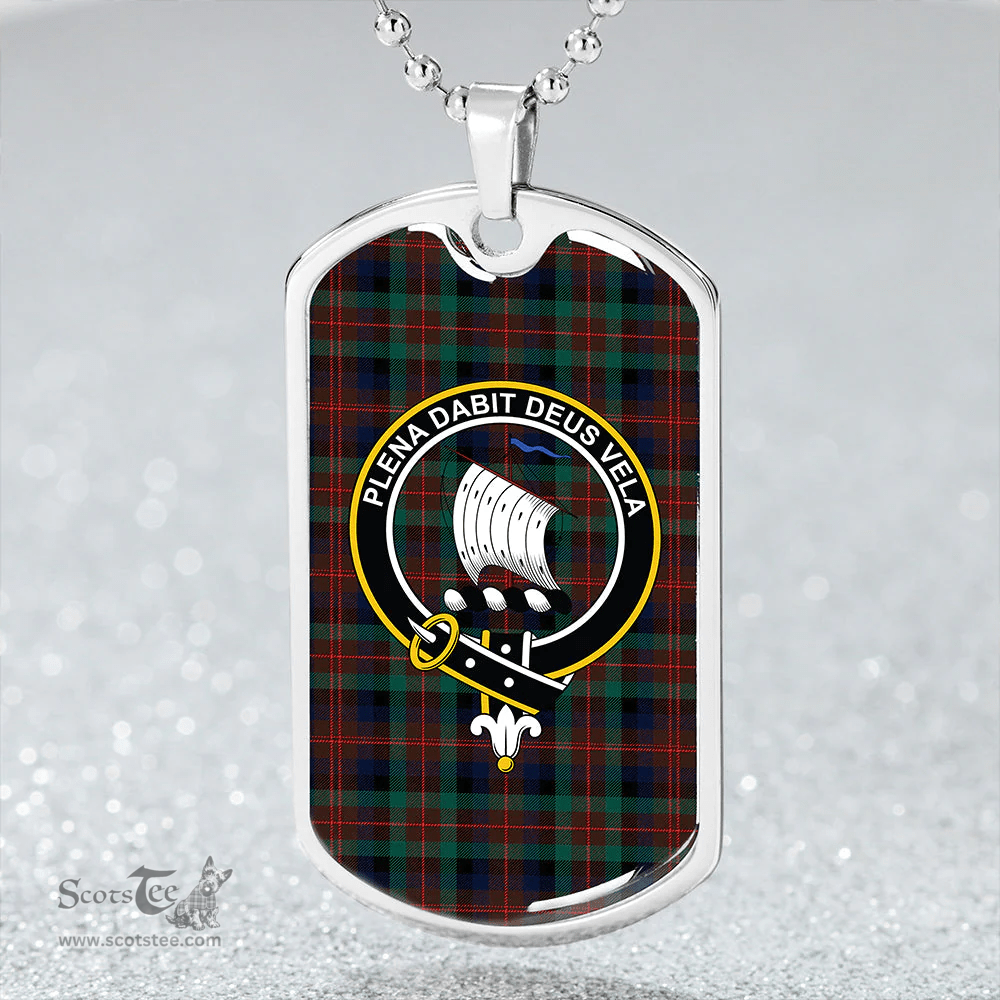 ScottishPlaid Tennant Modern Clan Tartan Dog Tag Necklace - Crest Classic Scottish Plaid Tartan Plaid