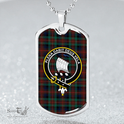 ScottishPlaid Tennant Modern Clan Tartan Dog Tag Necklace - Crest Classic Scottish Plaid Tartan Plaid