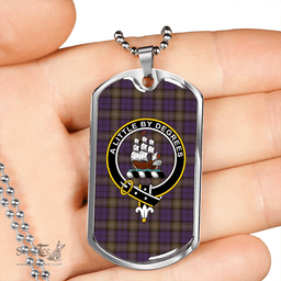 ScottishPlaid MacWilliam 2014 (Williamson 2014) Weathered Clan Tartan Dog Tag Necklace - Crest Classic Scottish Plaid Tartan Plaid